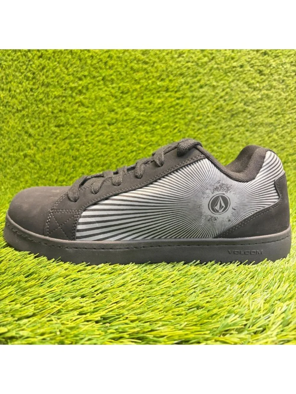 Volcom Stone Op Art Mens Size 11.5 Black Gray Composite Toe Safety Work Shoes